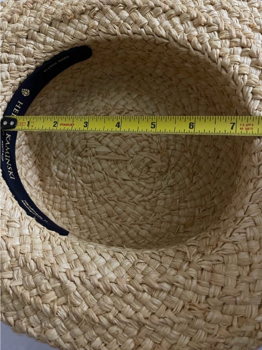 Helen Kaminski Natural Straw Sun Hat with Black Ribbon Tie - Picture 9 of 10